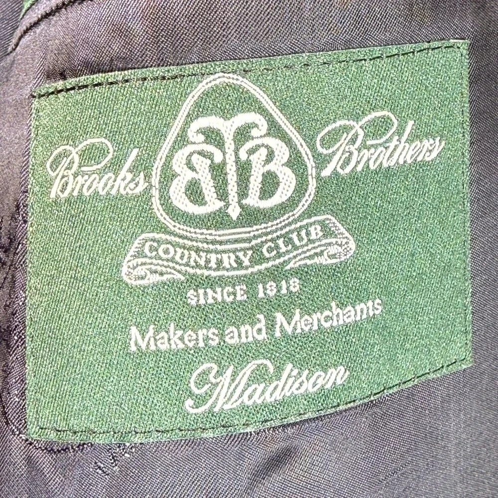 Brooks Brothers Country Club Madison Blazer Mens 44 Navy Saxon Gold Button USA